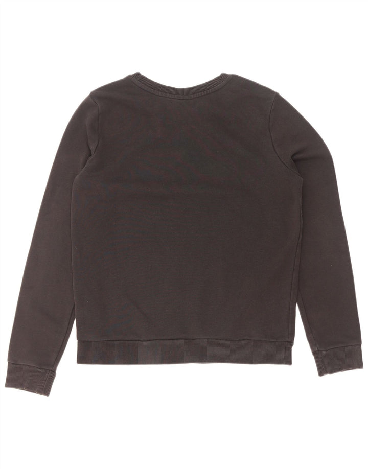 Adidas Dame Grafisk Sweatshirt Jumper UK 12 Medium Sort Bomuld