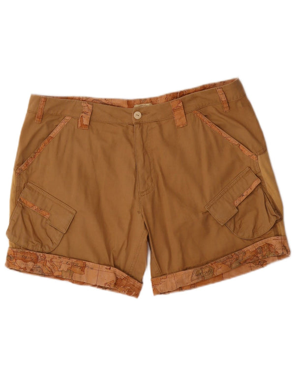 ALVIERO MARTINI Dame Cargo Shorts IT 46 Large W34 Beige Bomuld