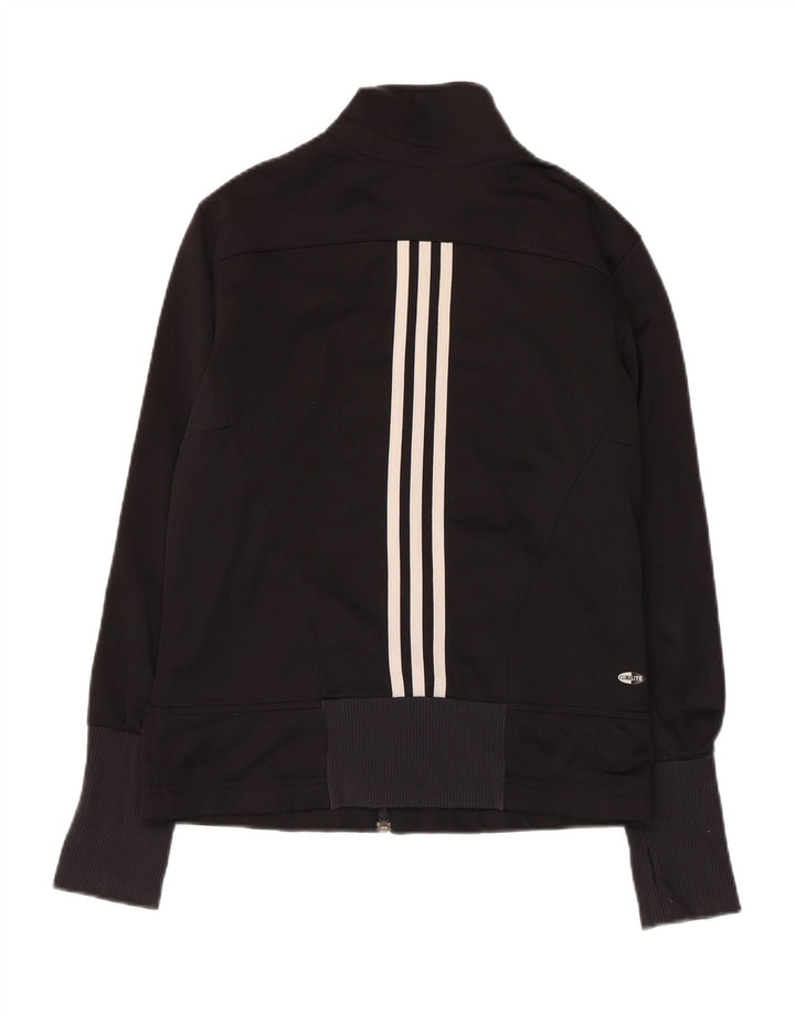 ADIDAS Womens Tracksuit Top Jacket UK 14 Medium  Black Polyester