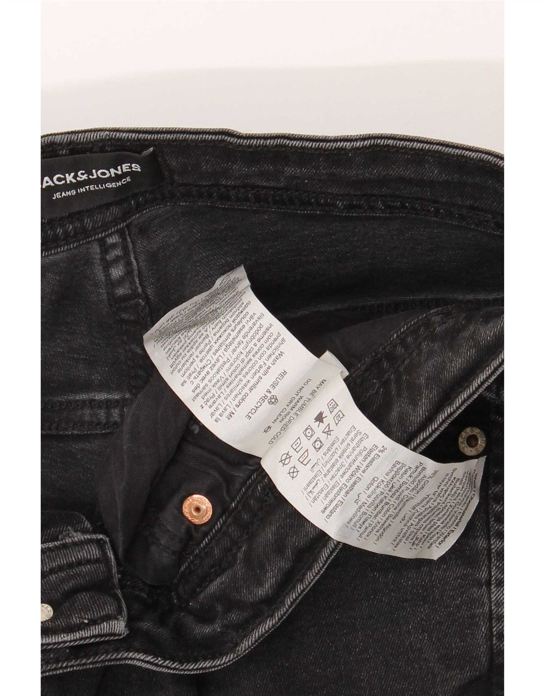 Jack & Jones Herre Distressed Slim Jeans W34 L32 Sort Bomuld