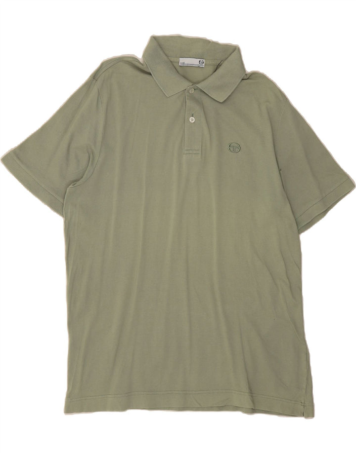 SERGIO TACCHINI Mens Milano Polo Shirt Size 50 Medium Green Cotton Vintage Sergio Tacchini and Second-Hand Sergio Tacchini from Messina Hembry 