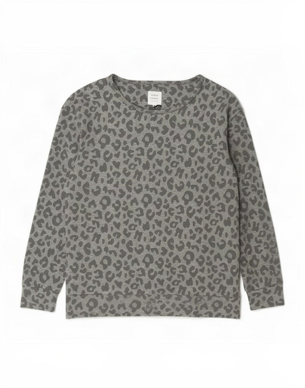 John Lewis Womens Sweatshirt Jumper UK 14 Medium Grey Animal Print