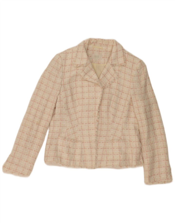 Marks & Spencer Dame Standard Fit Blazer Jacket UK 16 Large Pink Check
