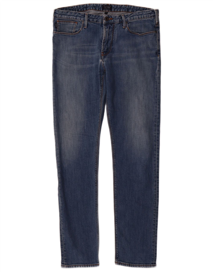 Armani Skinny Jeans til mænd W33 L31 Marineblå bomuld