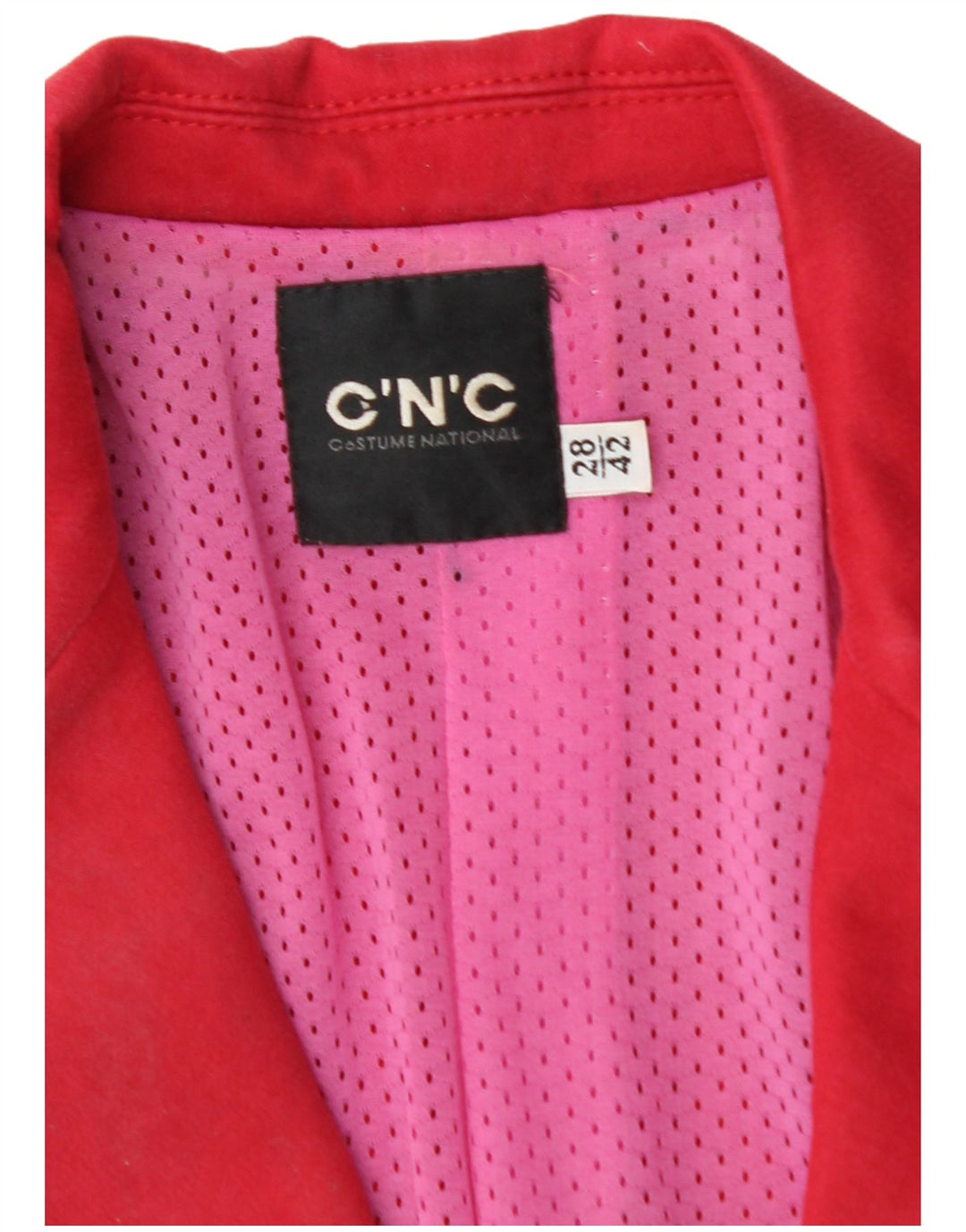 CNC COSTUME NATIONAL Womens 2 Button Blazer Jacket IT 42 Medium Red Cotton