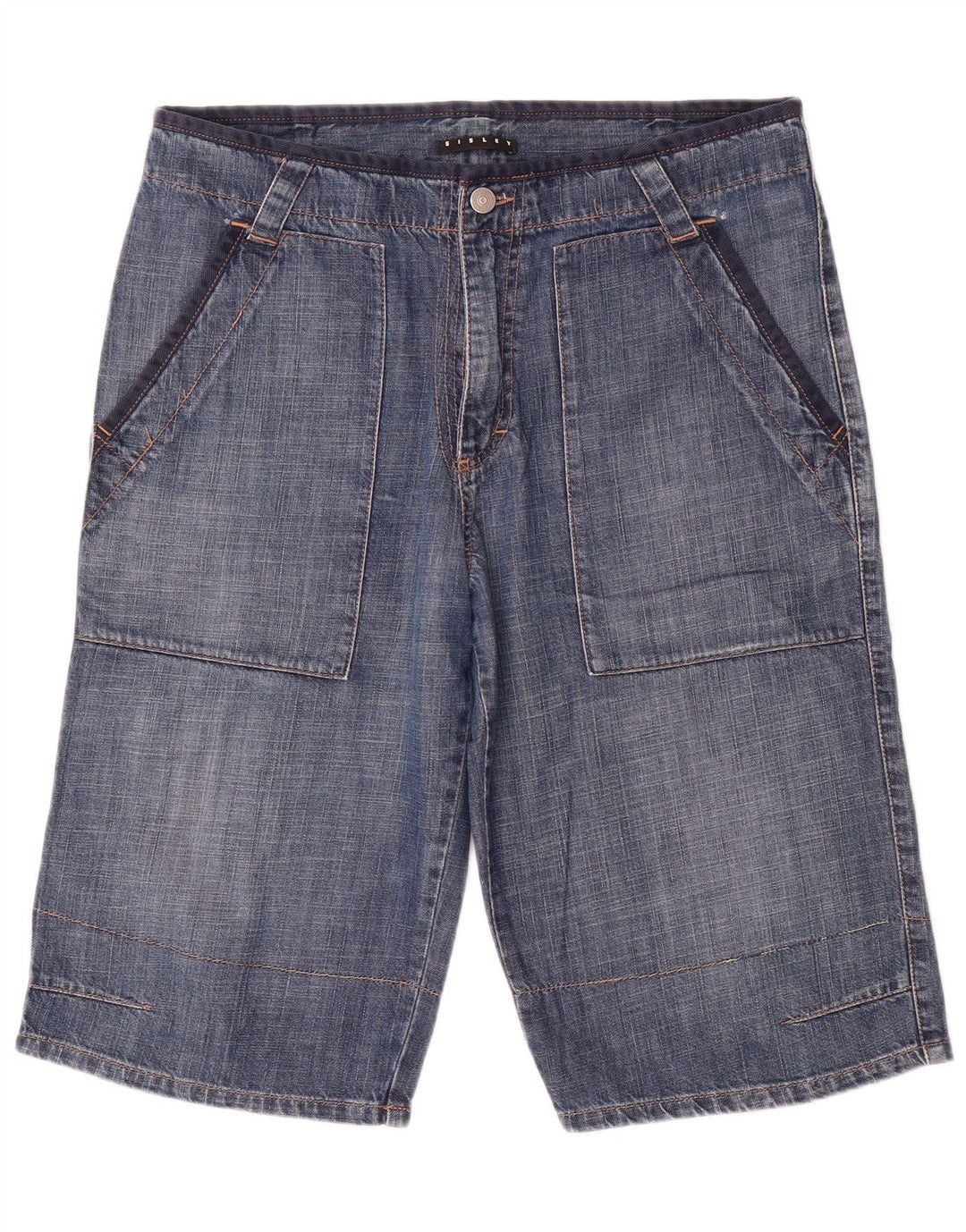 Sisley Herre Cargo Denim Shorts IT 48 Medium W34 Blå Bomuld