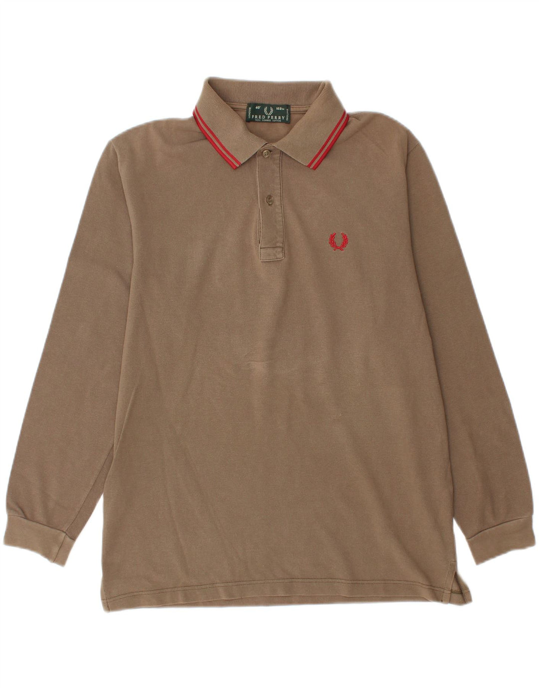 Fred Perry Langærmet herre poloshirt Medium Beige Bomuld