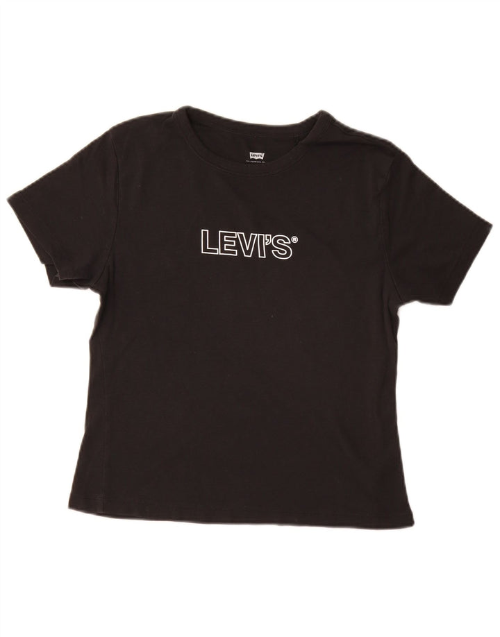 Levi's Dame Grafisk T-Shirt Top UK 12 Medium Sort