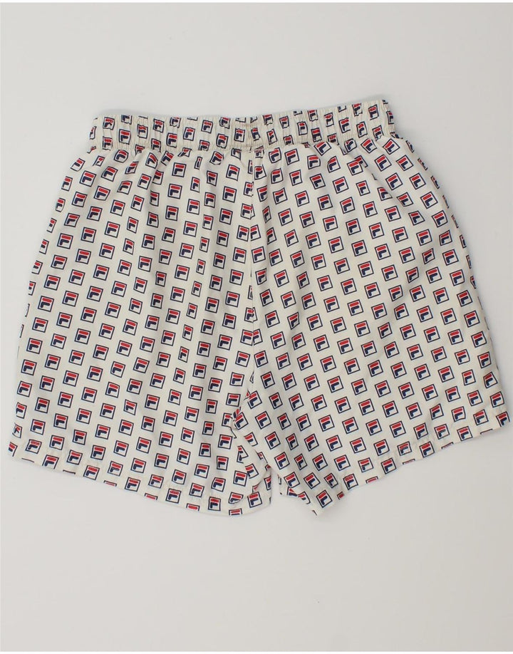 FILA Grafiske badeshorts til mænd Small White Polyester