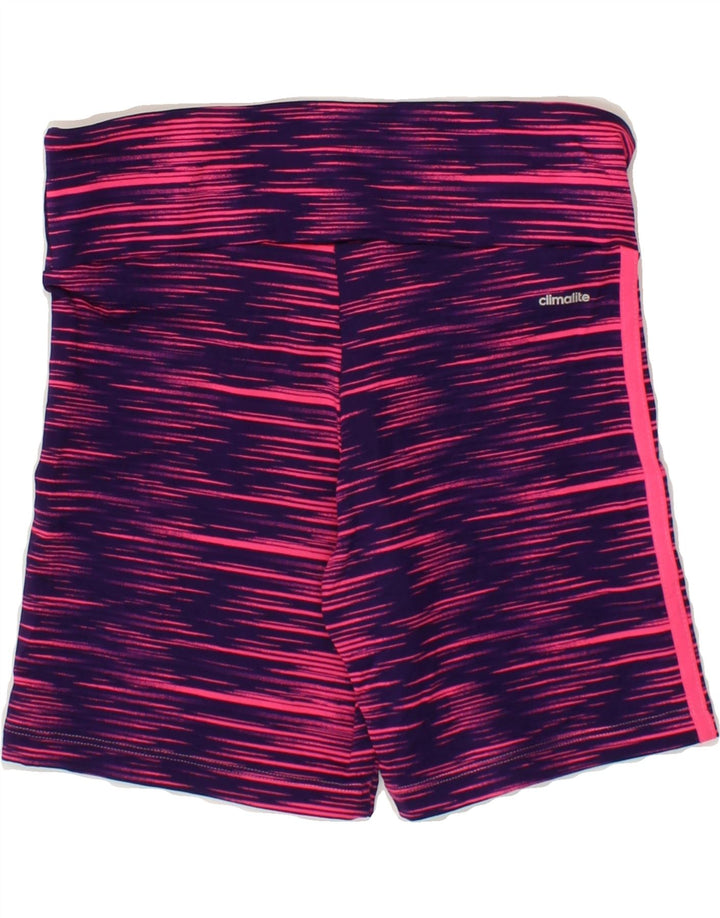 ADIDAS Womens Climalite Sport Shorts UK 8 Small  Pink Striped Polyester Vintage Adidas and Second-Hand Adidas from Messina Hembry 