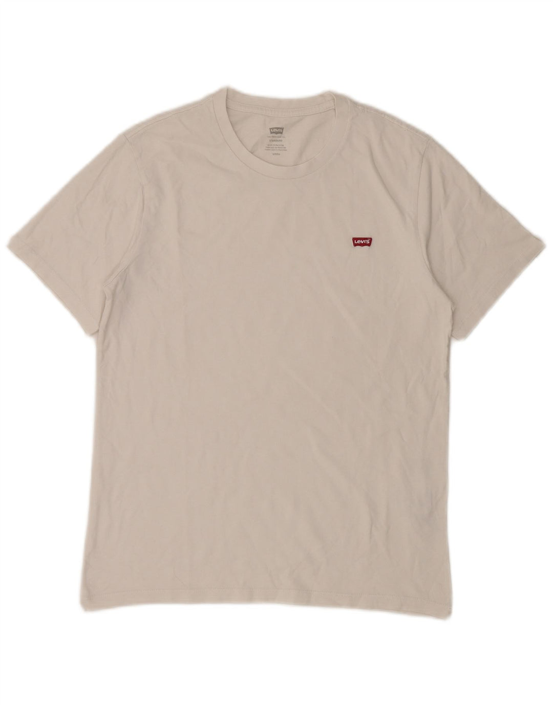 LEVI'S Herre Standard T-Shirt Top Lille Hvid Bomuld