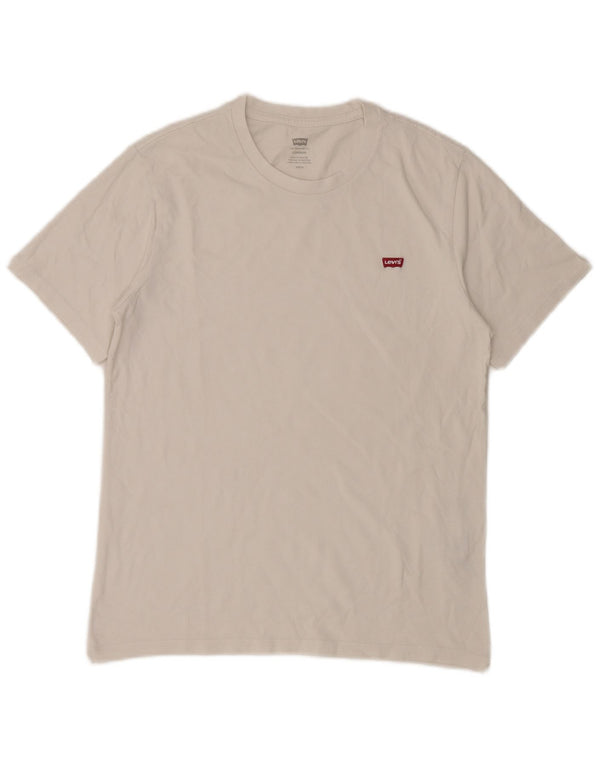 LEVI'S Herre Standard T-Shirt Top Lille Hvid Bomuld