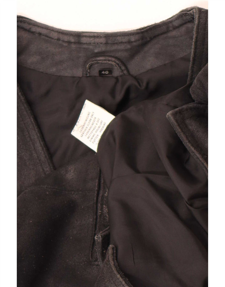 Vintage herre ruskind vest IT 48 medium sort læder