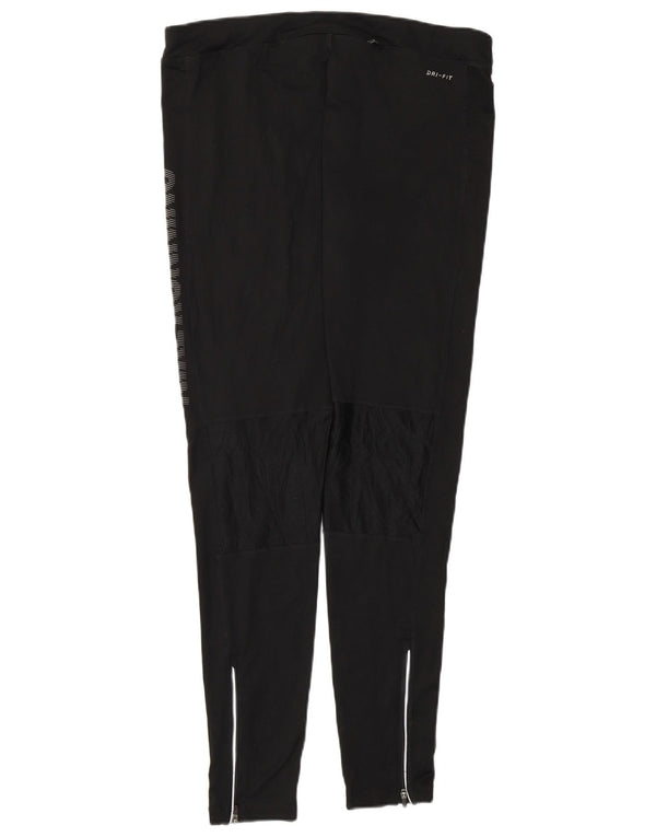 NIKE Dri Fit grafiske leggings til kvinder UK 18 XL sort polyester
