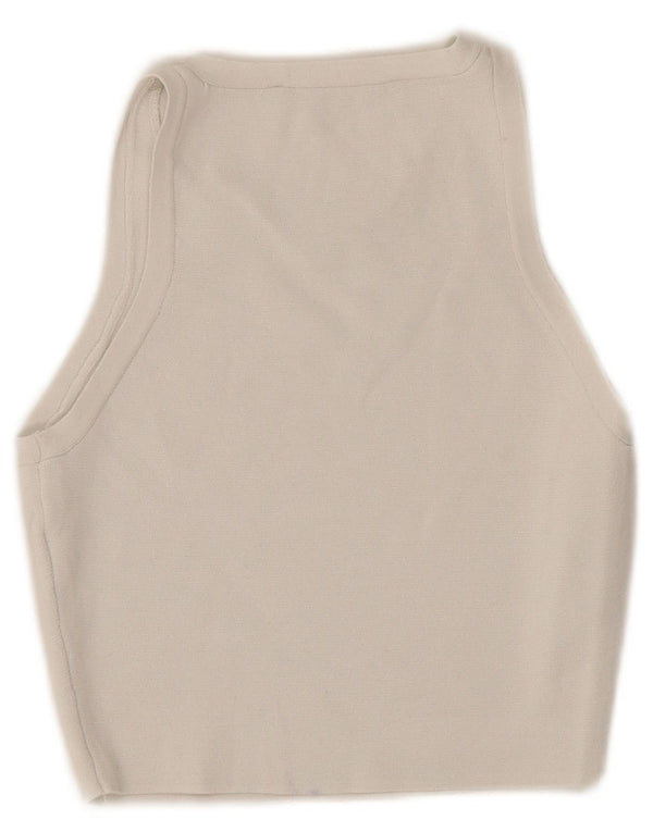 Zara Womens Crop Vest Top UK 4 XS Hvid