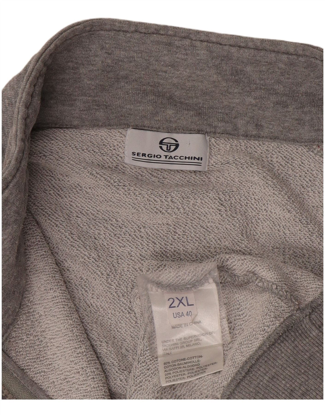 Sergio Tacchini Herre træningsdragt Topjakke 2XL Grå Colourblock Bomuld
