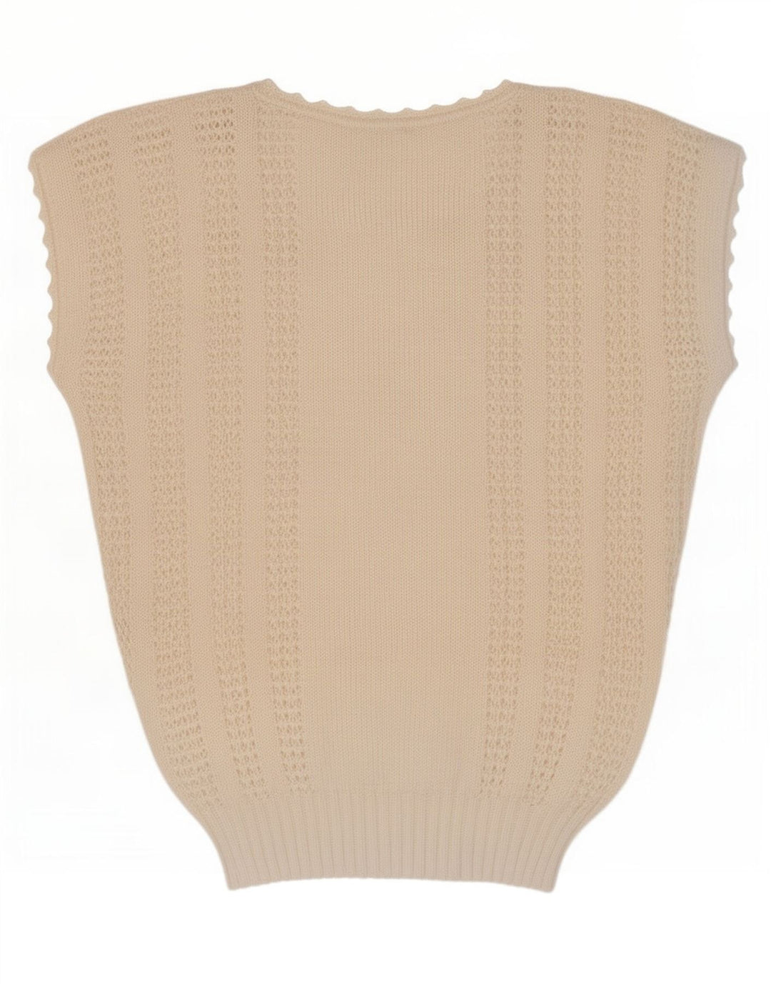 Vintage Dame Vest Tank Top UK 14 Medium Off White