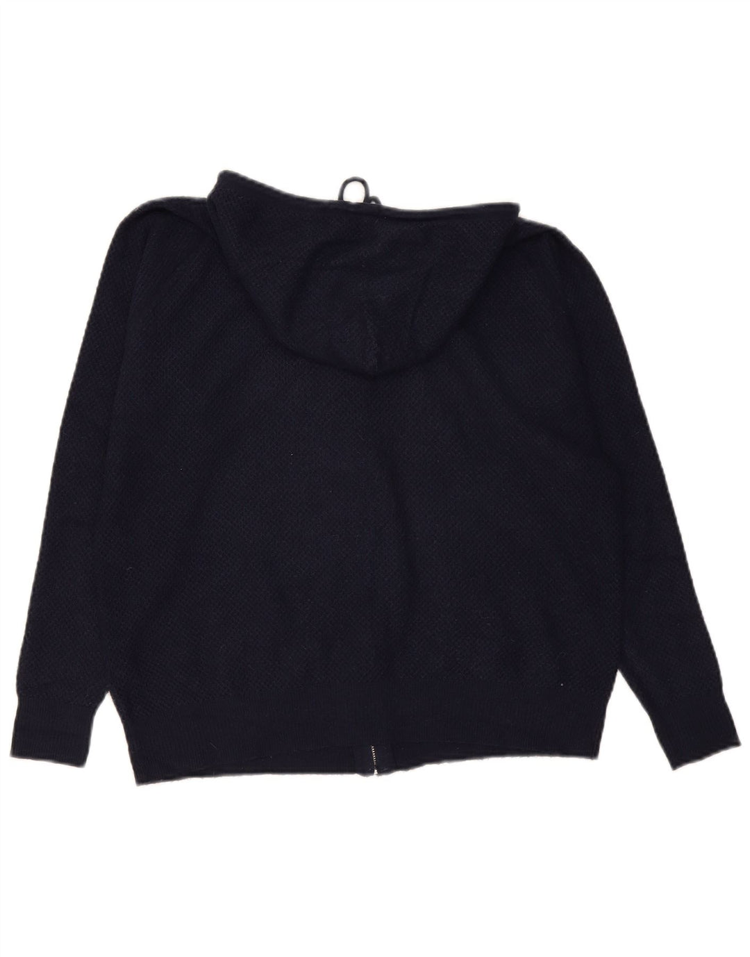 Marks & Spencer Dame Hættetrøje med lynlås UK 14 Medium Navy Blue Viscose