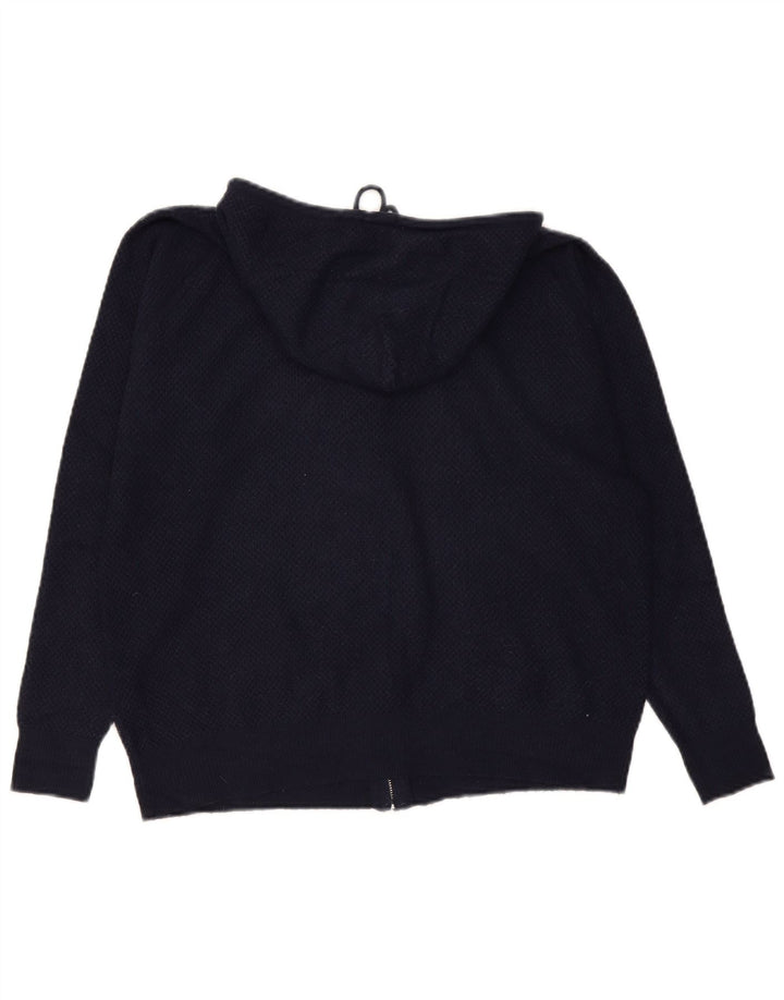 Marks & Spencer Dame Hættetrøje med lynlås UK 14 Medium Navy Blue Viscose
