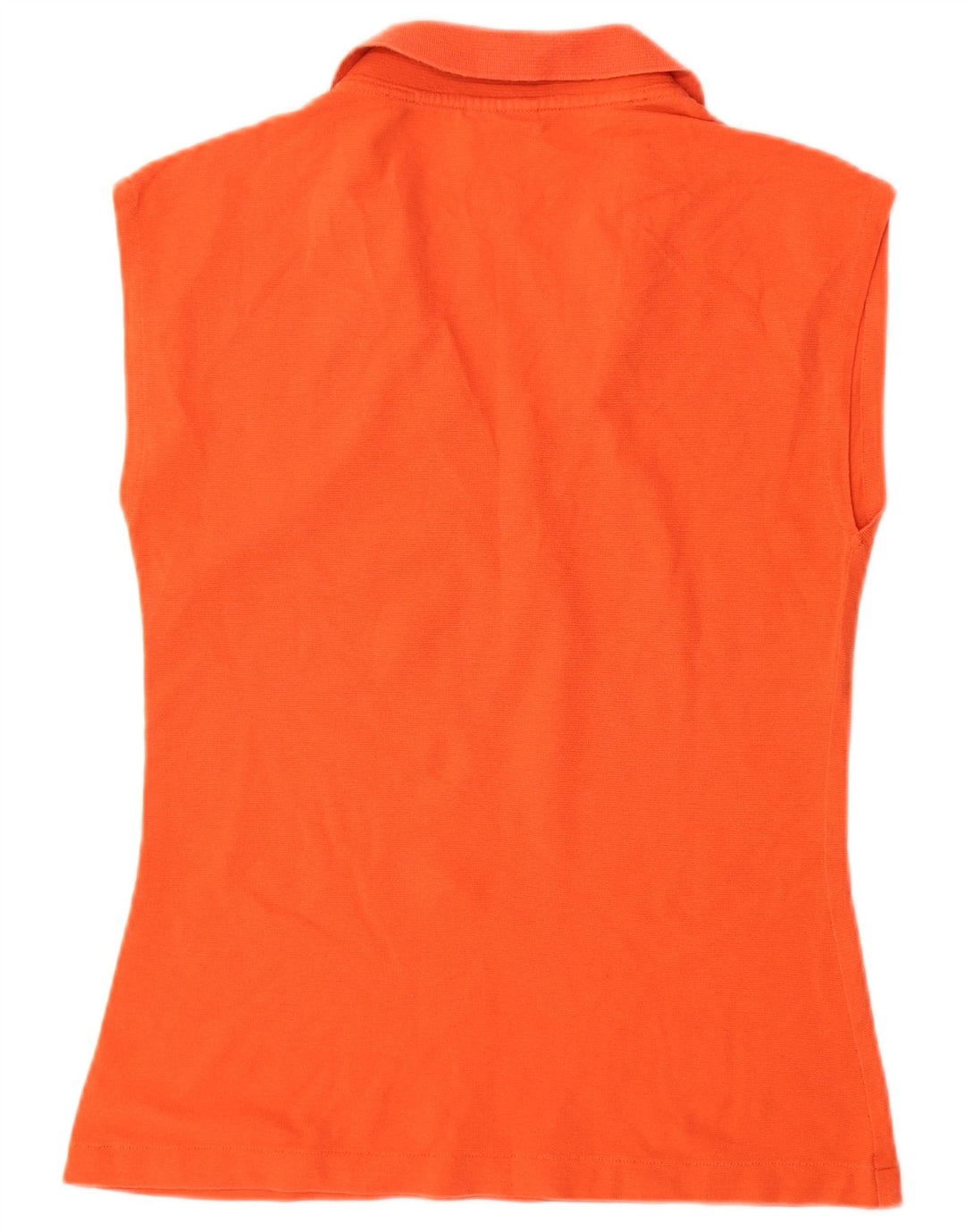 Lacoste Dame ærmeløs polo shirt UK 12 Medium Orange