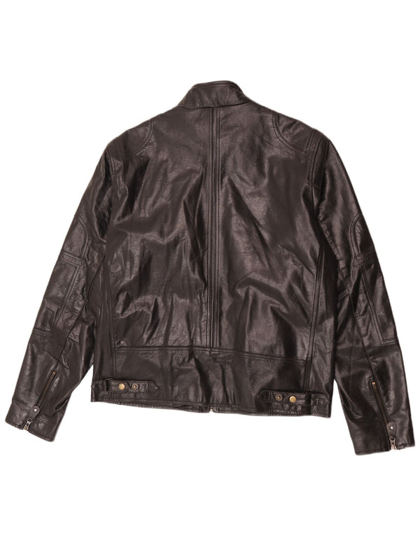Vintage læderjakke til kvinder UK 22 3XL Sort