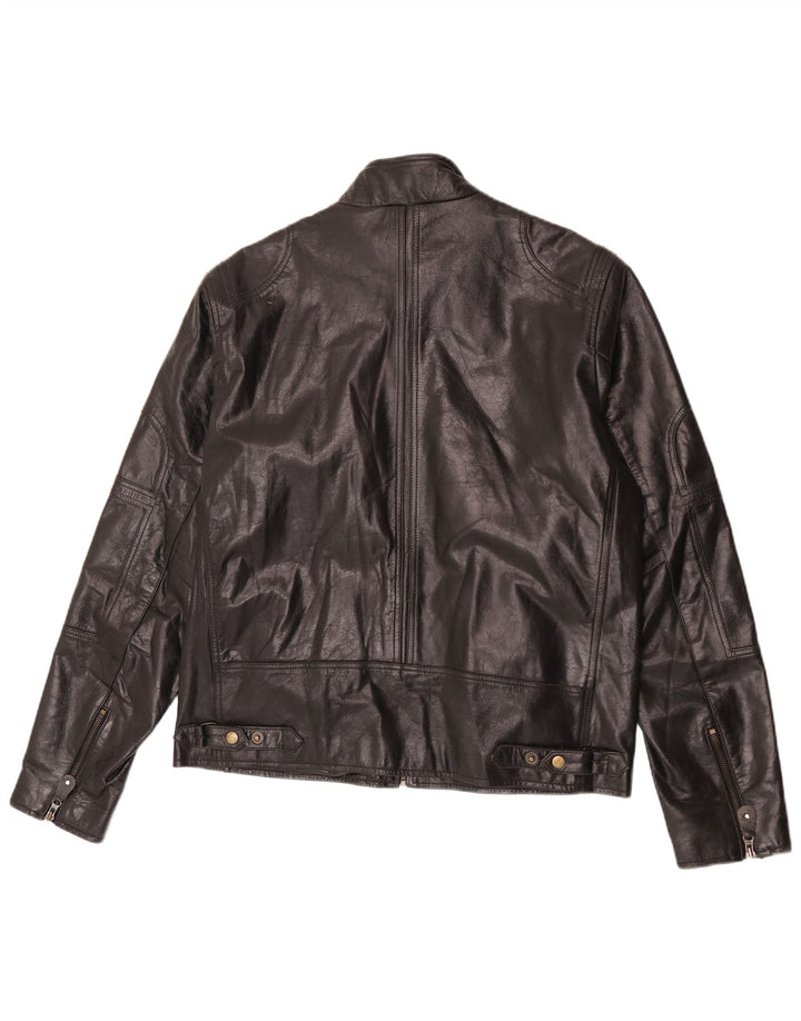 Vintage læderjakke til kvinder UK 22 3XL Sort