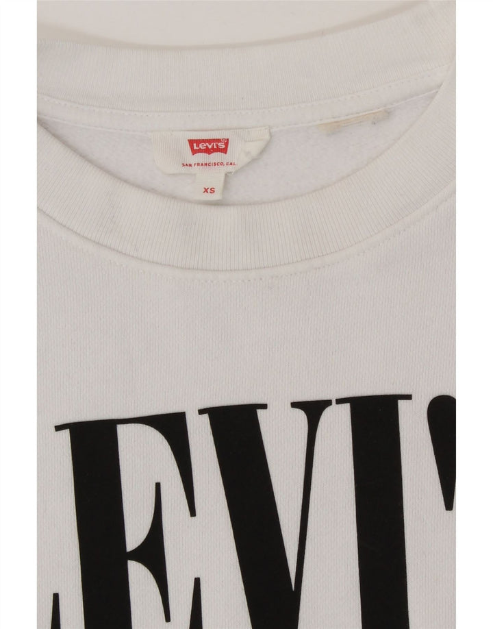 Levi's Dame grafisk oversize sweatshirt trøje UK 6 XS Hvid