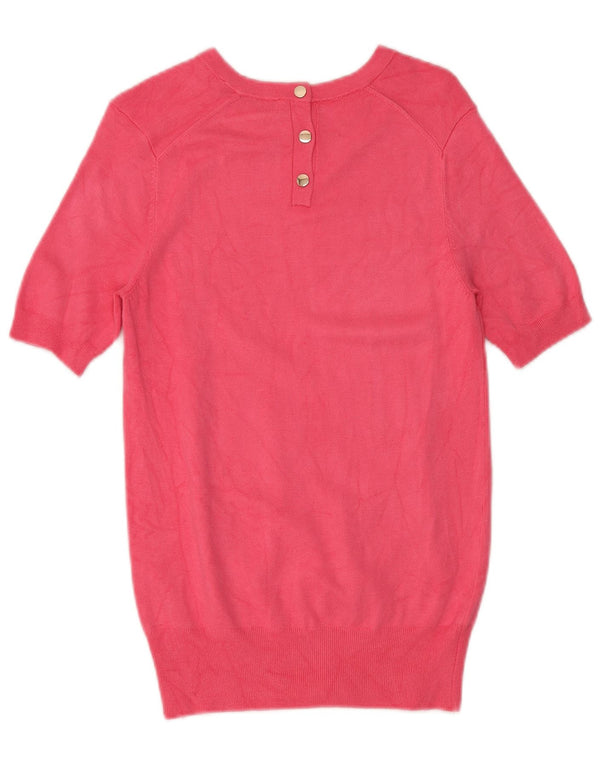 Zara Dame Kortærmet Boat Neck Jumper Sweater UK 12 Medium Pink