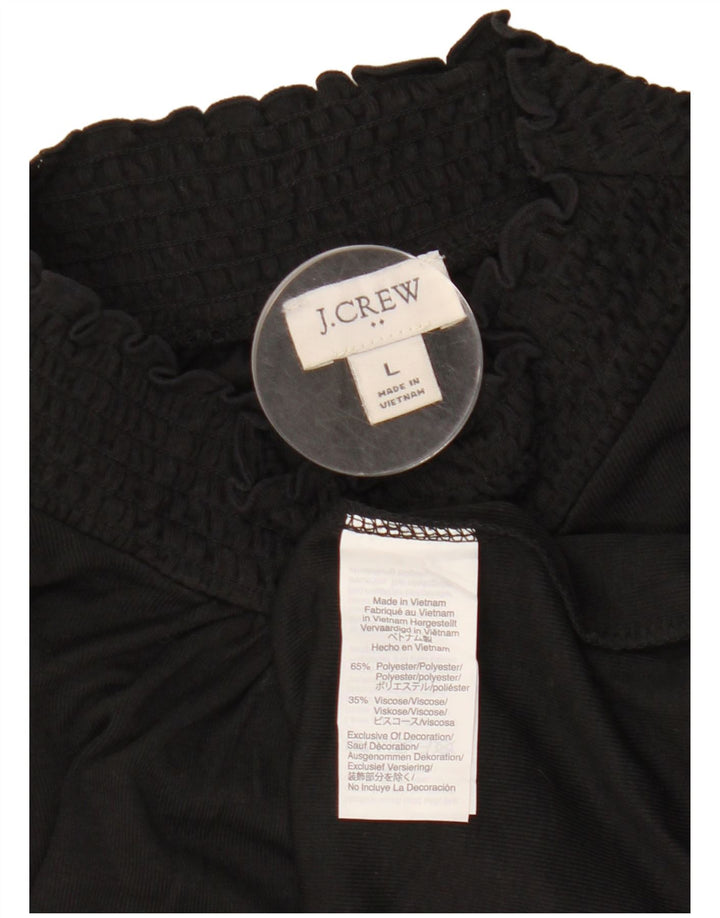 J. CREW Dame Langærmet Bluse Top UK 16 Large Black Polyester