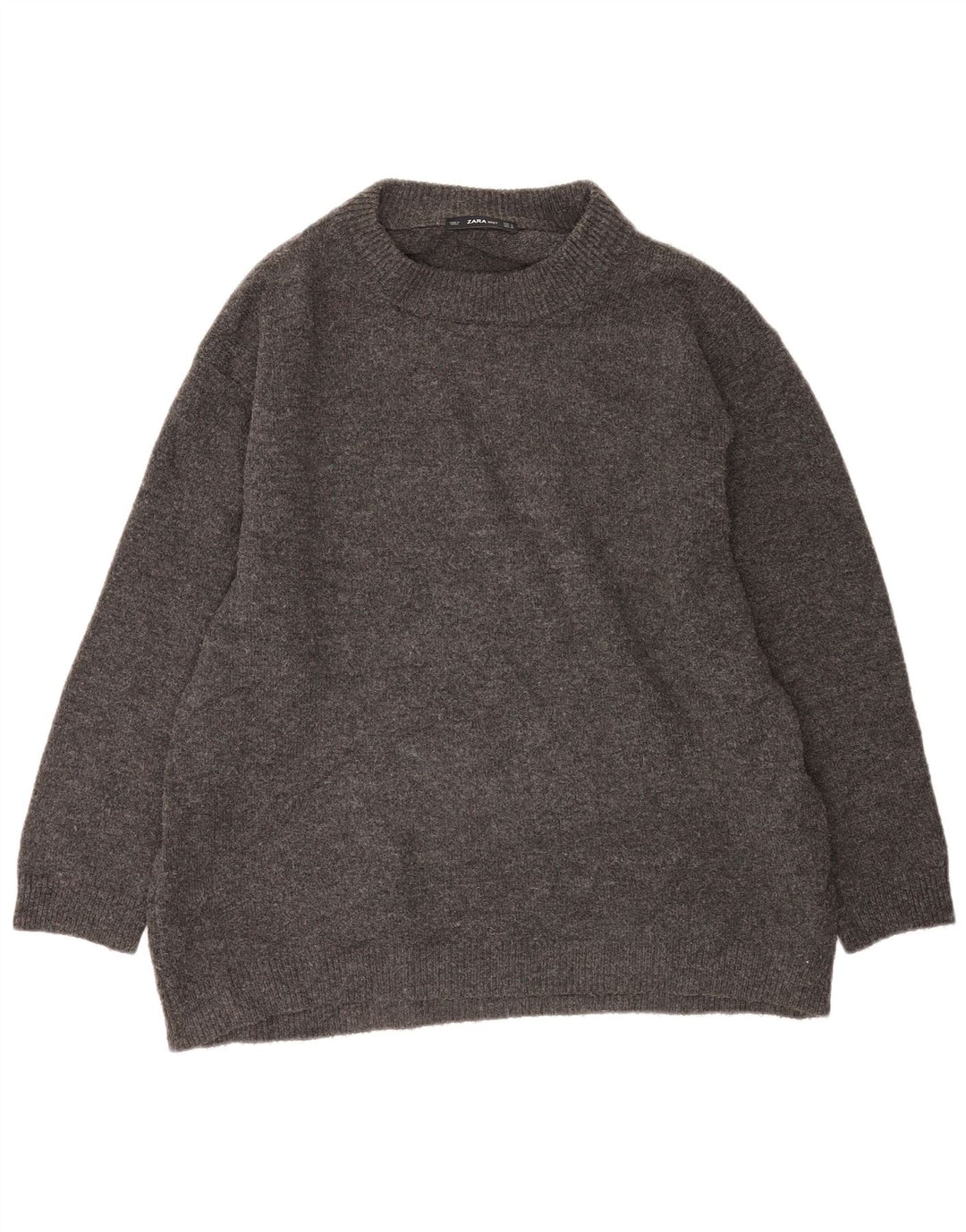 Zara Dame Oversized Crew Neck sweater UK 14 Medium Grey