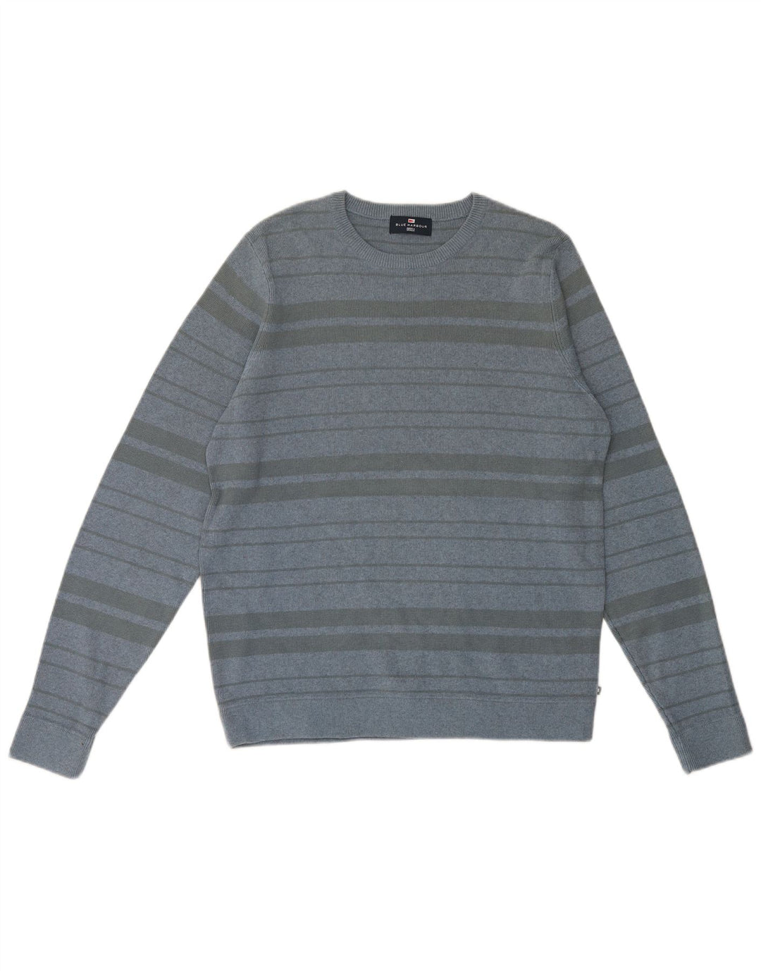 Marks & Spencer Herre Blue Harbor Crew Neck Jumper Sweater Medium stribet