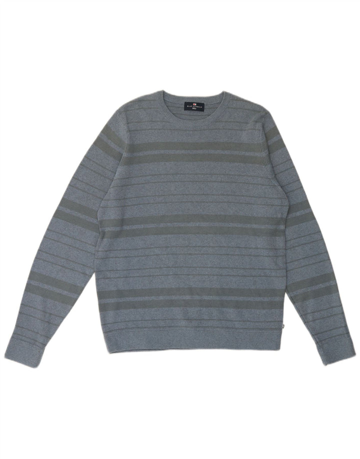 Marks & Spencer Herre Blue Harbor Crew Neck Jumper Sweater Medium stribet