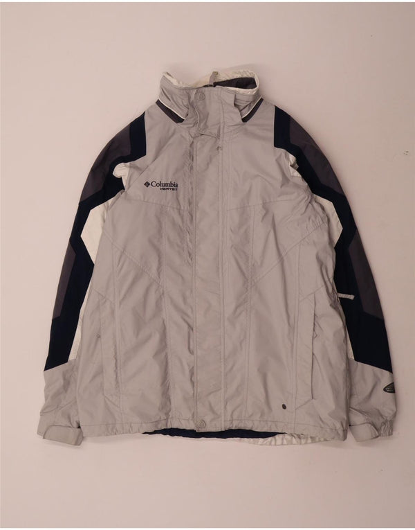Columbia Herre Windbreaker Jacket UK 40 Large Grey Colourblock Nylon