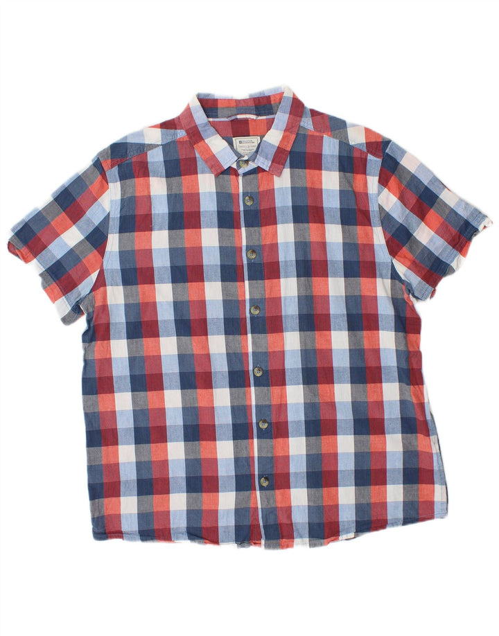 MOUNTAIN WAREHOUSE Mens Short Sleeve Shirt XL Red Check Cotton