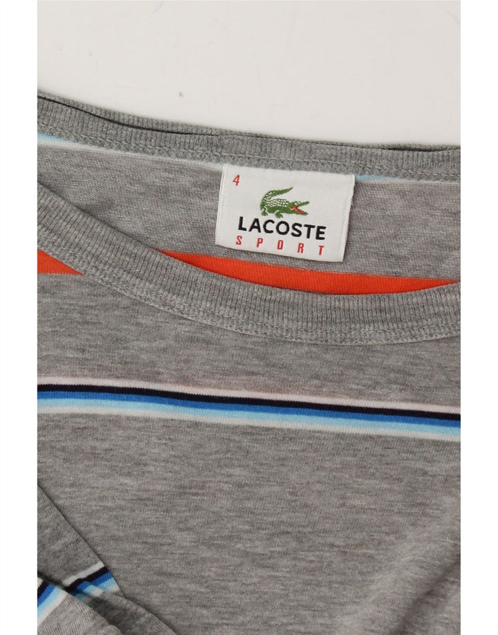 LACOSTE Mens T-Shirt Top Size 4 Medium Grey Striped Cotton Vintage Lacoste and Second-Hand Lacoste from Messina Hembry 