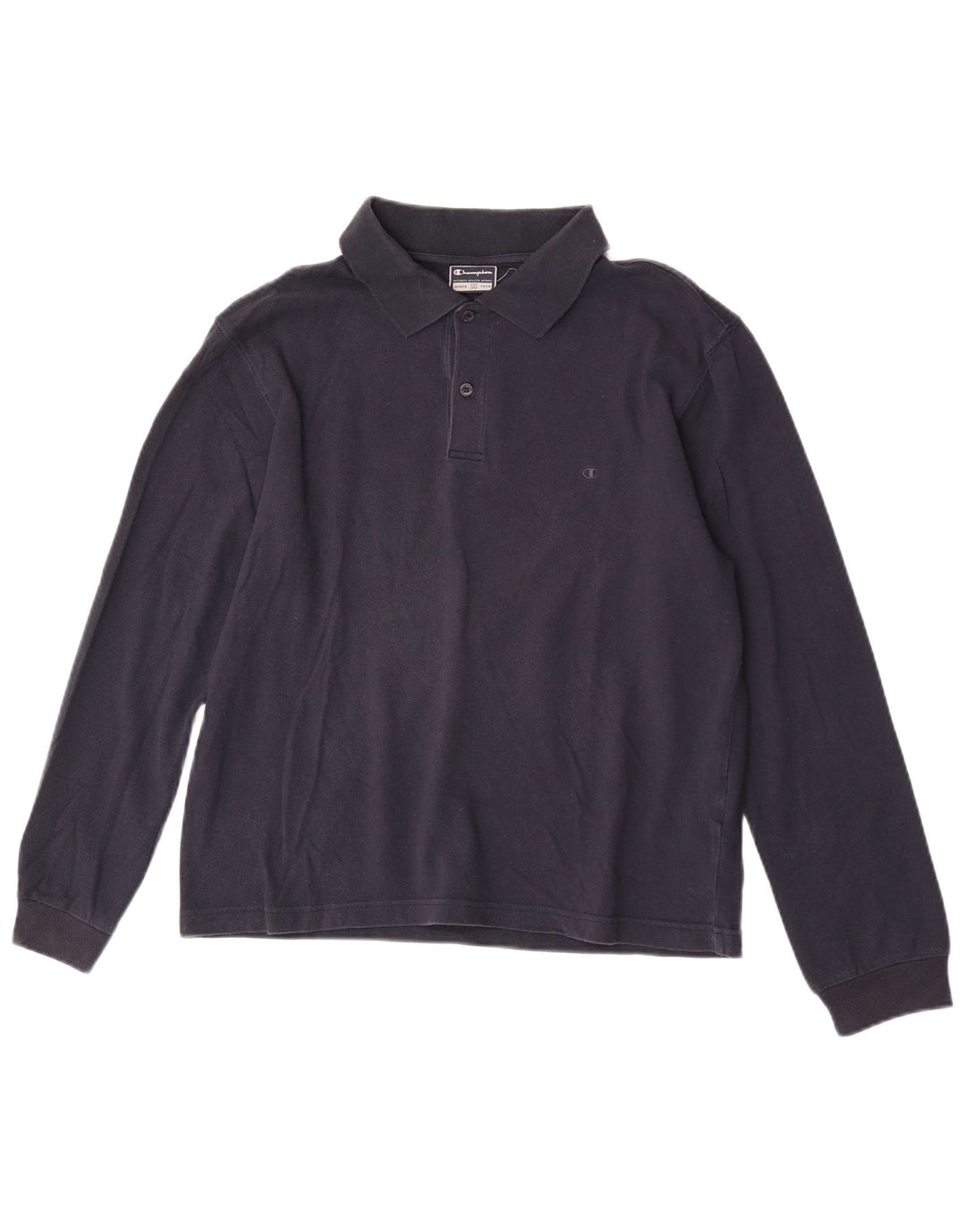 Champion Langærmet poloshirt til mænd Medium marineblå bomuld