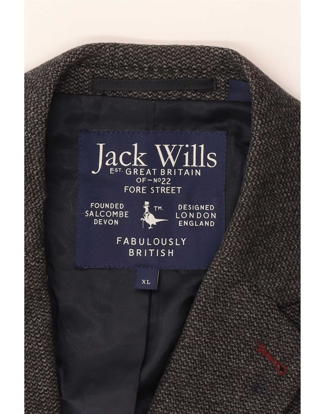 Jack Wills Herre 2-knaps blazerjakke UK 42 XL Grå uld