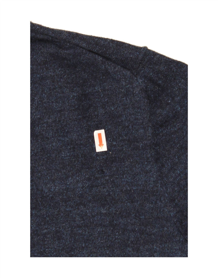 SUPERDRY Mens Crew Neck Jumper Sweater Small Navy Blue Cotton Vintage Superdry and Second-Hand Superdry from Messina Hembry 
