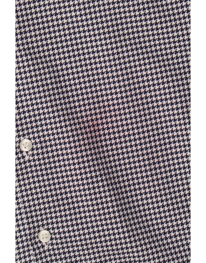 Calvin Klein herreskjorte str. 38 15 Mellem marineblå Houndstooth Designer