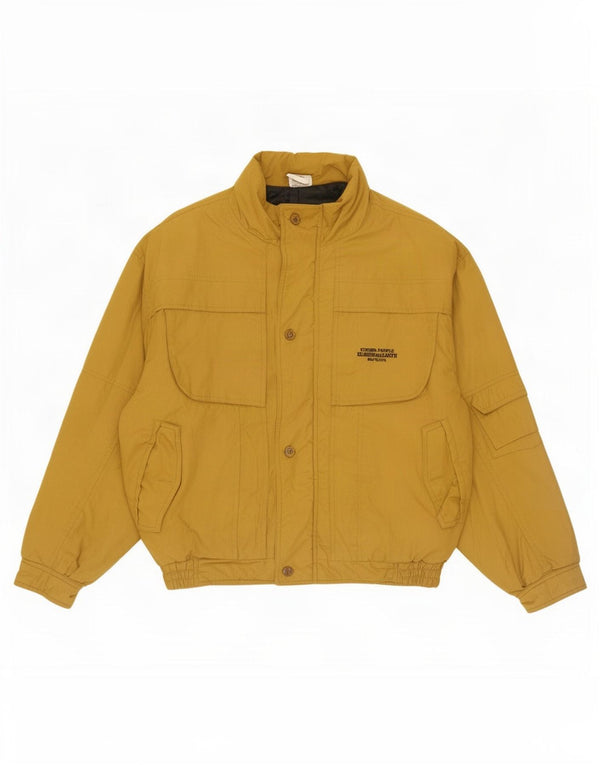 Vintage Mens Utility Jacket IT 52 XL Yellow Polyester
