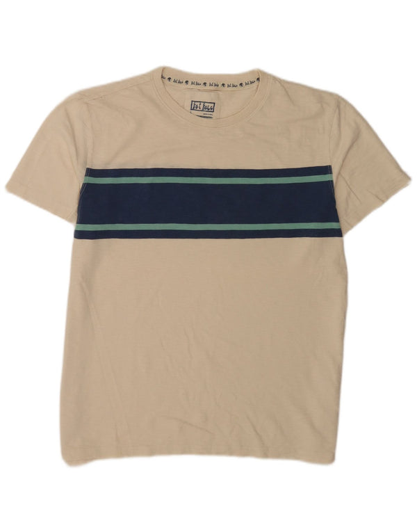 Fat Face Herre T-Shirt Top Stor Beige Colourblock Bomuld