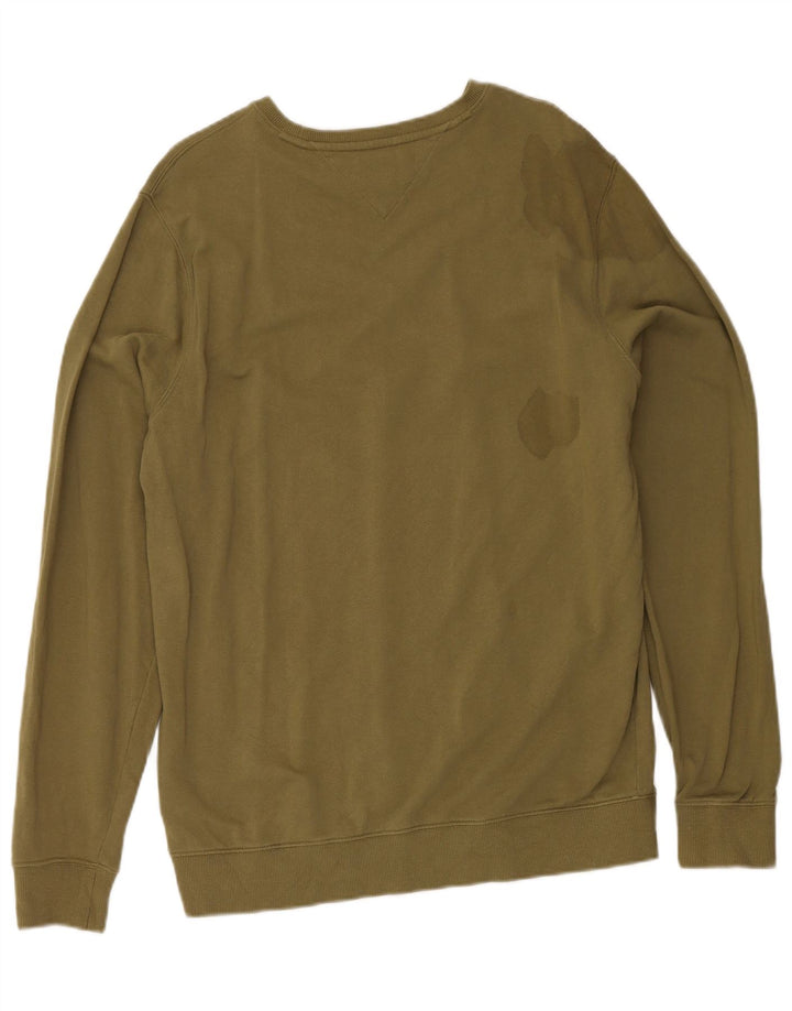 Tommy Hilfiger Herre Sweatshirt Jumper Stor Khaki Bomuld
