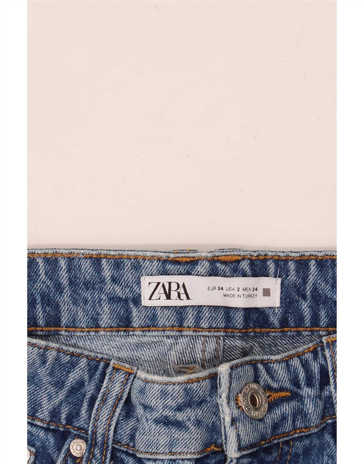 Zara Dame Straight Jeans EU 34 2XS W24 L30 Blå