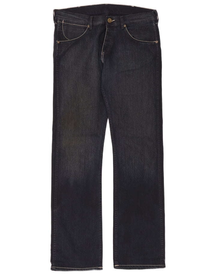 Wrangler Herre Ace Straight Jeans W33 L34 Marineblå Bomuld