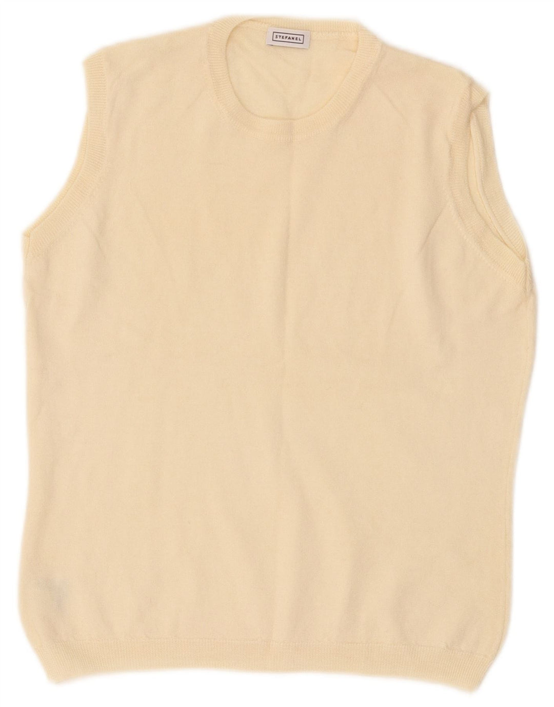 Stefanel Dame Vest Tank Top IT 46 Large Off White Uld