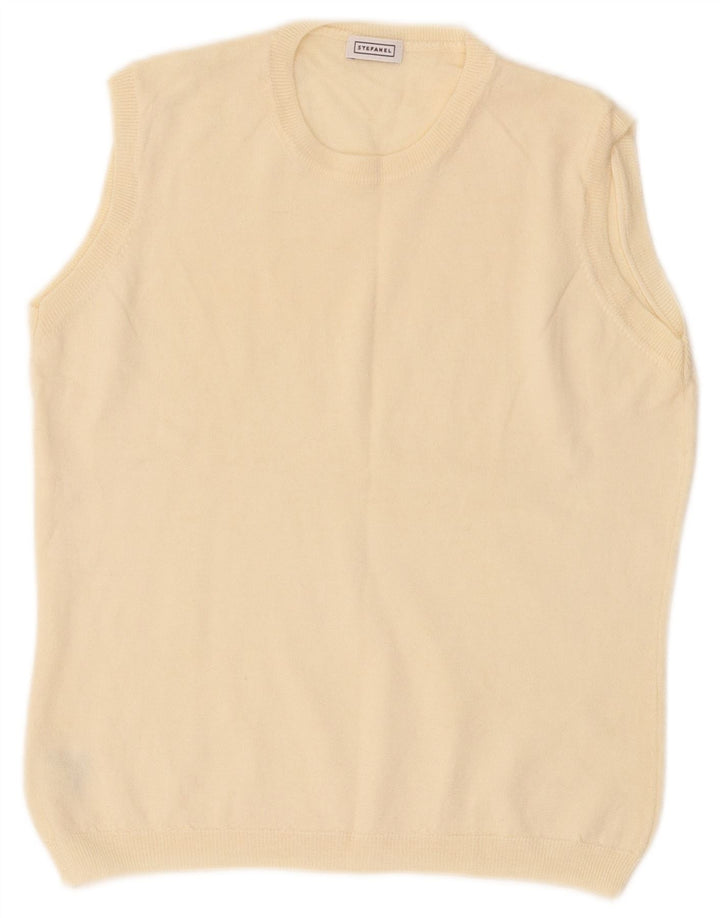 Stefanel Dame Vest Tank Top IT 46 Large Off White Uld
