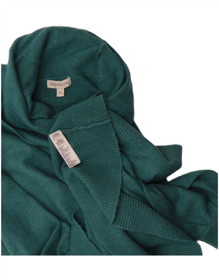 MONSOON Womens Oversized Roll Neck Jumper Sweater UK 18 XL Turquoise
