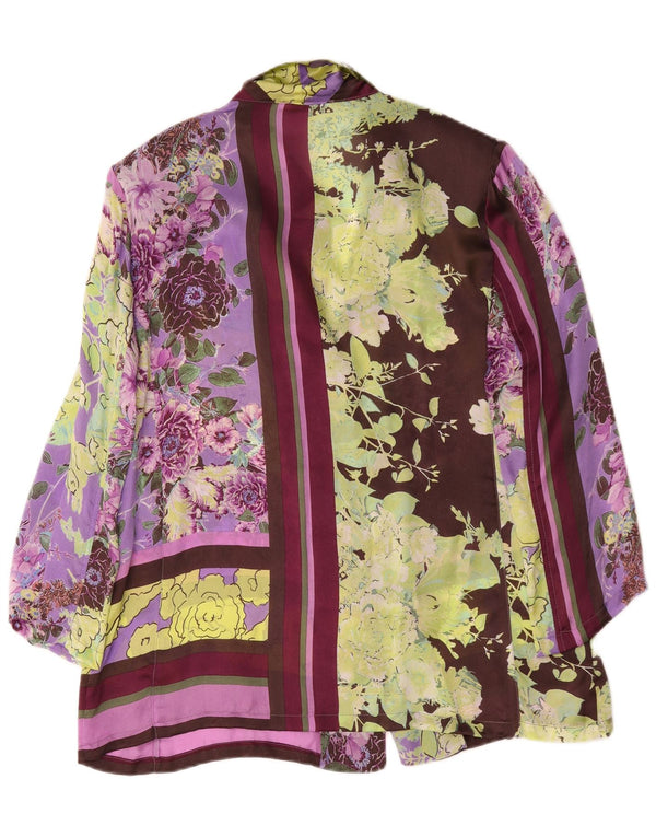 Piero Moretti skjortebluse med 3/4 ærmer til kvinder IT 54 3XL flerfarvet blomster