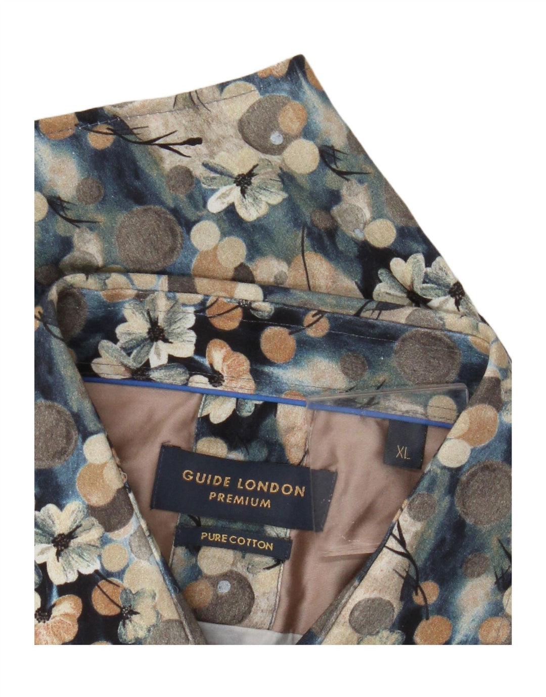 Guide London Herreskjorte XL Blå Blomsterbomuld