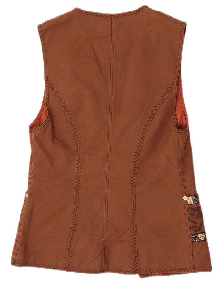 Roccobarocco Dame Gilet IT 40 Lille Brun Paisley Bomuld